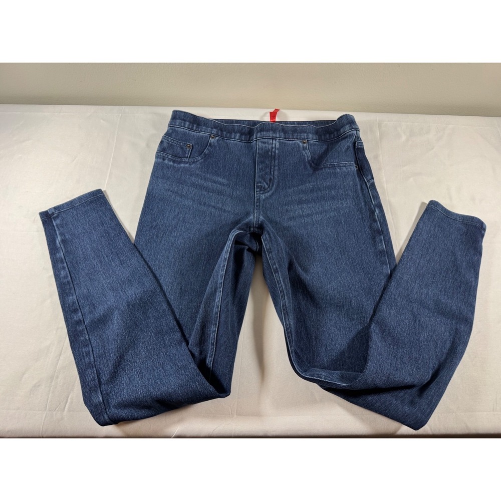Spanx Ankle Jean-ish Leggings Indigo Blue Pull On Denim Jeans Medium
